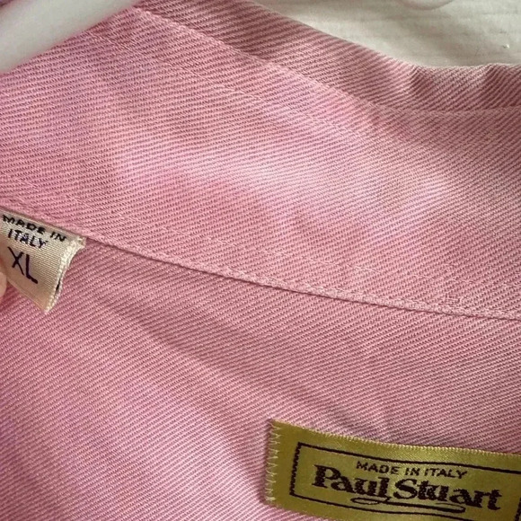 GORGEOUS Paul Stuart mens XLL pink button up casual cotton shirt EUC - Picture 6 of 15